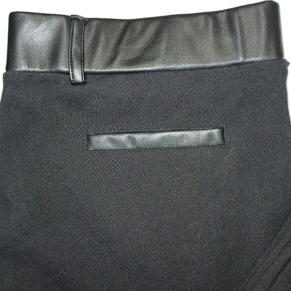 ADREIENNE LANDAU ONYX WIDE LEG, LEATHER ACCENT, BLACK PANTS SIZE XL, NWOT - Picture 8 of 9